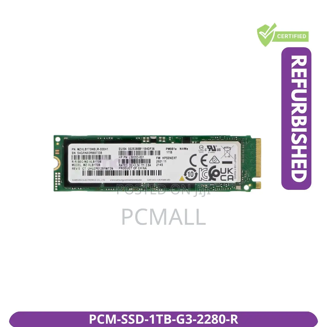 1TB NVMe M.2 2280 PCIe Gen 3 SSD Refurbished Uganda