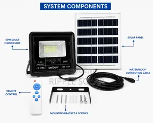 50W Solar Flood Light IP66 Waterproof Outdoor Security Lamp