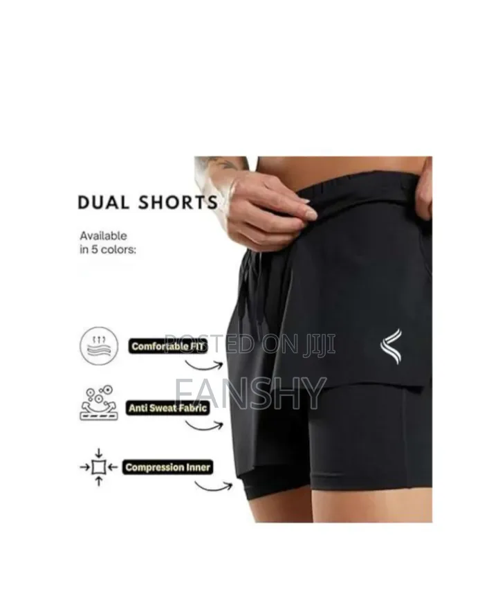 2 in 1 Sports Shorts/Jogging Exercise Shorts