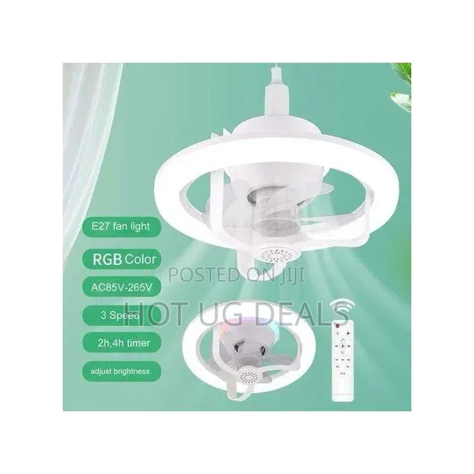 Fan With Light - Remote Ceiling Fan With 360 Rotation, RGB Mode