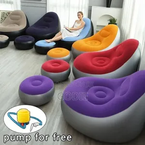 Inflatable Lazy Air Sofas Feature a Soft, Flocked Surface