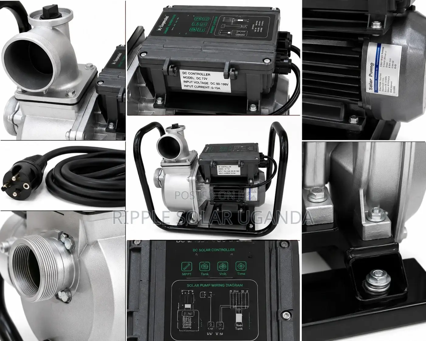 1500W Solar Surface Water Pump 19m Head 43000l/H 110V DC