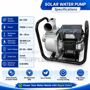 1500W Solar Surface Water Pump 19m Head 43000l/H 110V DC