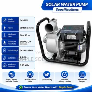 1500W Solar Surface Water Pump 19m Head 43000l/H 110V DC