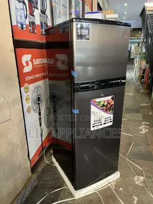 Roch 230l Double Door Fridge,ash Black With 5years Warranty. Defrost