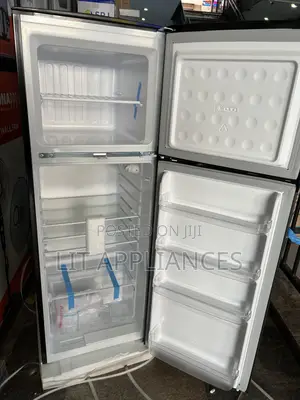 Roch 230l Double Door Fridge,ash Black With 5years Warranty. Defrost