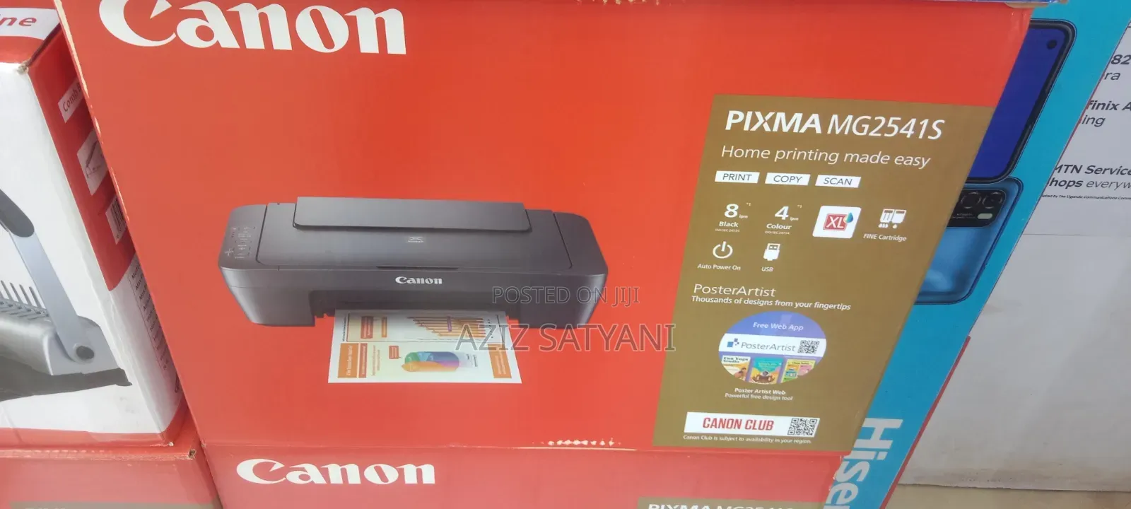 Canon PIXMA MG2541S 3-in-1 Inkjet Printer Prints, Scans, and Copies