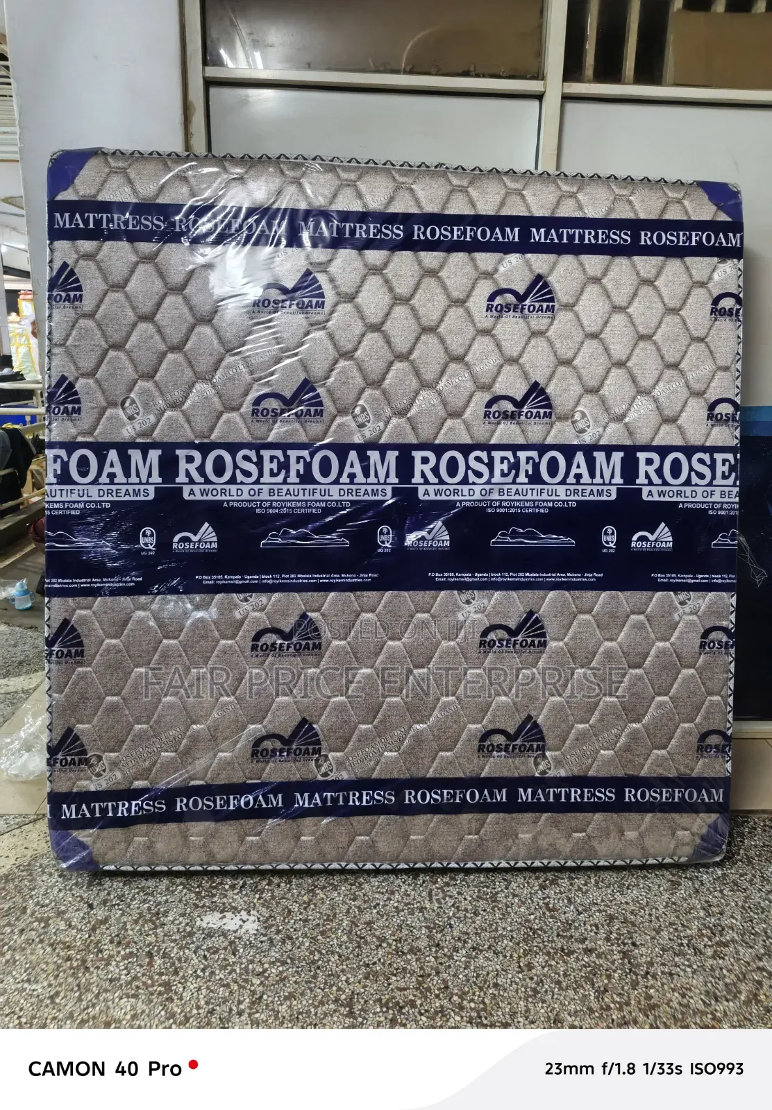 6x6x6 Inches. Rosefoam Mattresses. Super Density Mattress