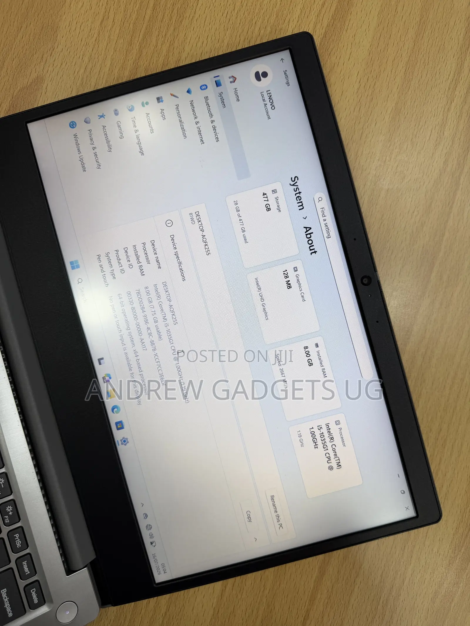 Laptop Lenovo Ideapad 3 8GB Intel Core i5 SSD 256GB