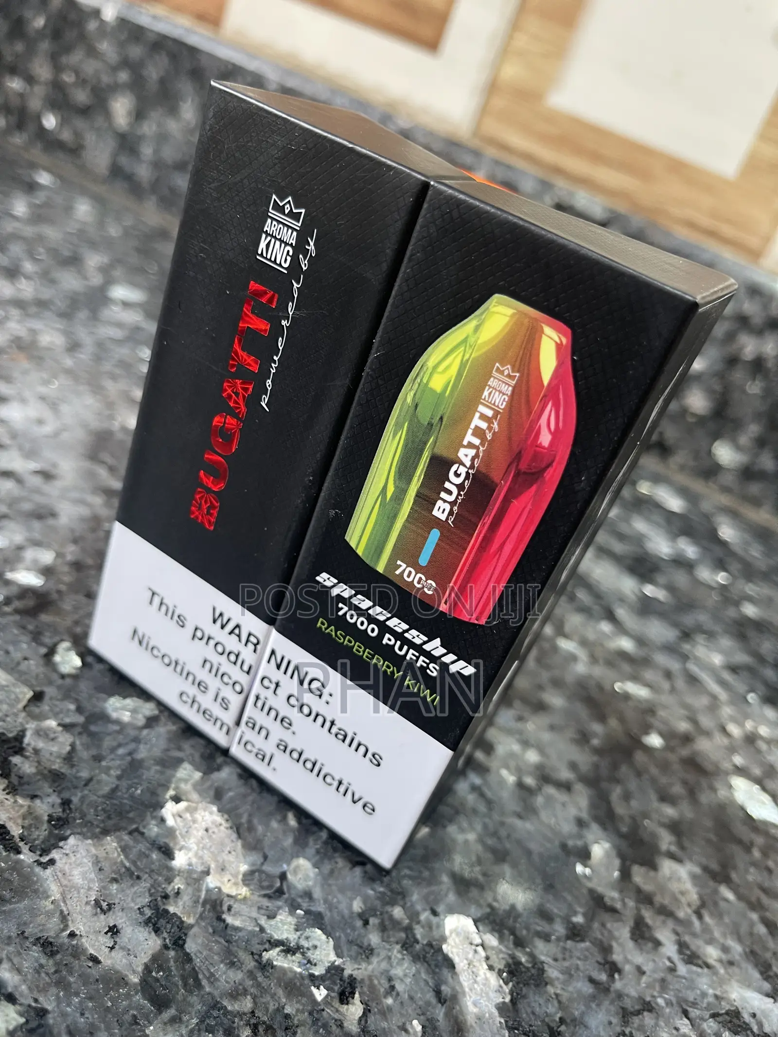 7000puffs Bugatti Vape in Raspberry Kiwi Flavor