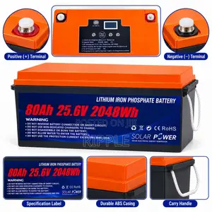 24V 80Ah LiFePO4 Lithium Battery 2048Wh Solar Backup