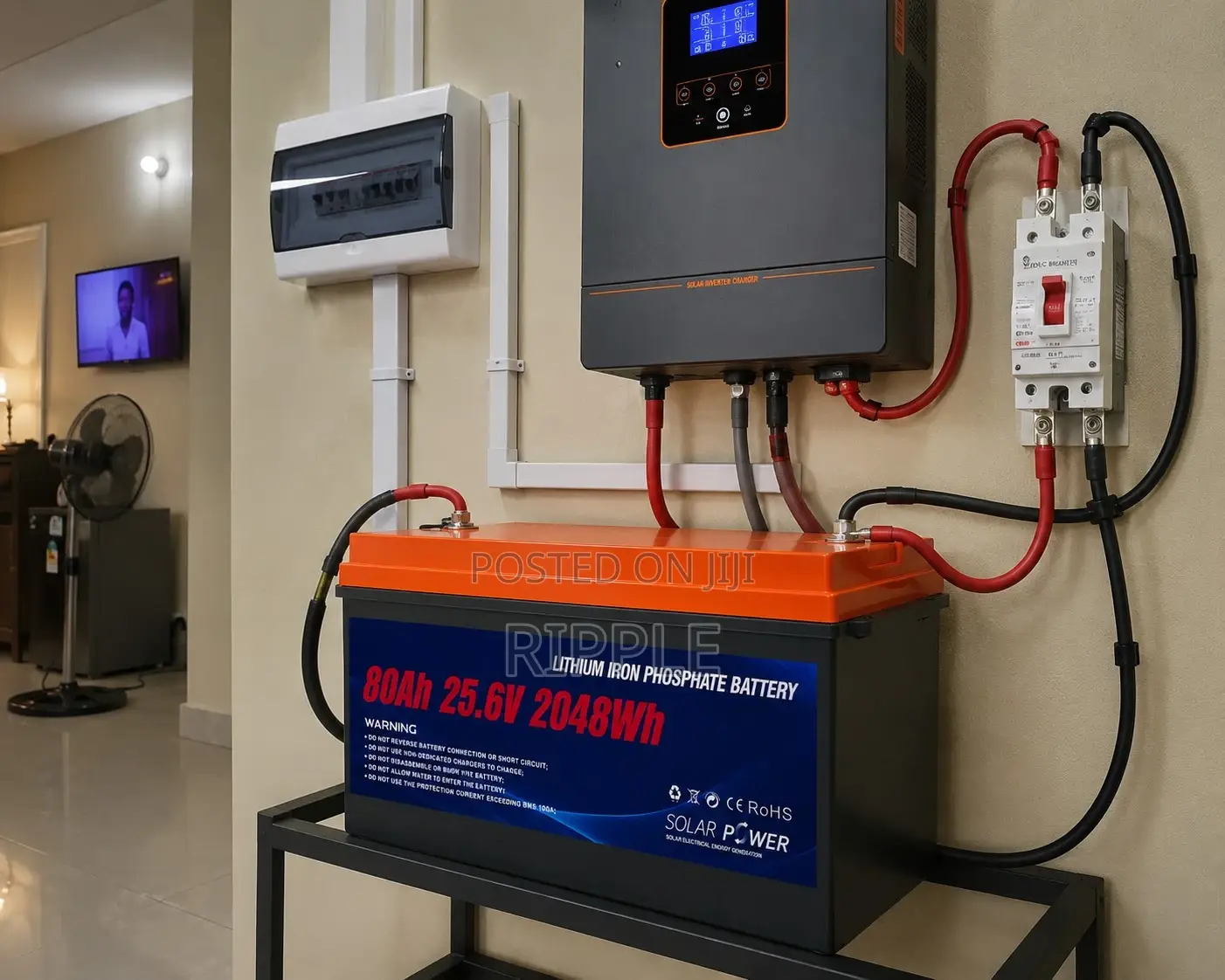 24V 80Ah LiFePO4 Lithium Battery 2048Wh Solar Backup