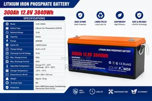 12V 300Ah LiFePO4 Lithium Battery 3.84kWh Solar Backup