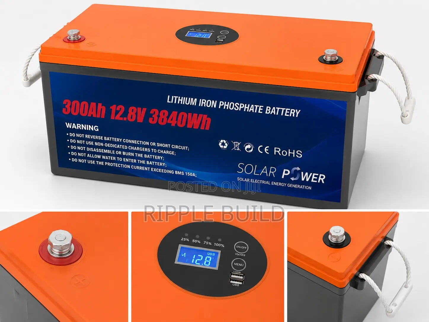 12V 300Ah LiFePO4 Lithium Battery 3.84kWh Solar Backup