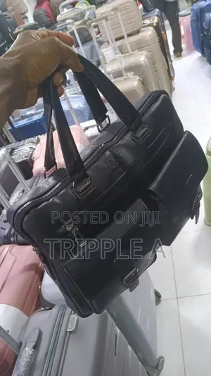 Black Jeep Buluo Leather Laptop Briefcase