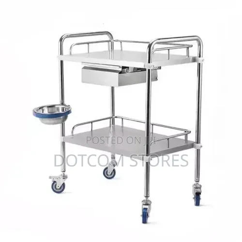 Two Shelves Stainless Steel Medical Trolley