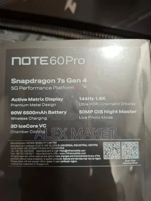 New Infinix Note 60 Pro 256 GB White