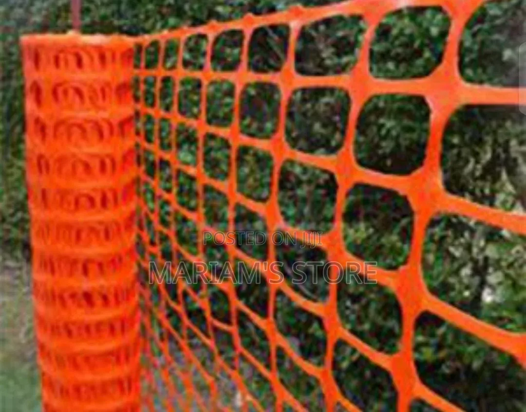 Roll of Orange Polyethylene Mesh Safety Barrier Fencing