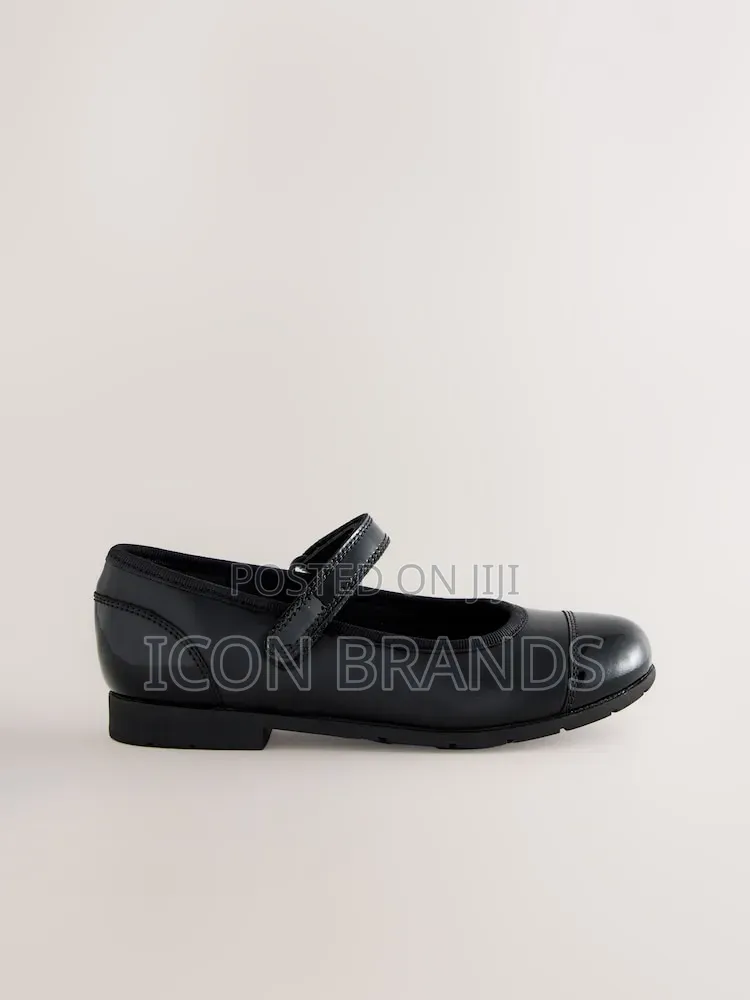 NEXT Matte Black Leather Mary Jane School Shoes