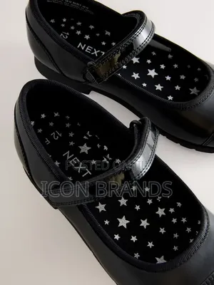 NEXT Matte Black Leather Mary Jane School Shoes