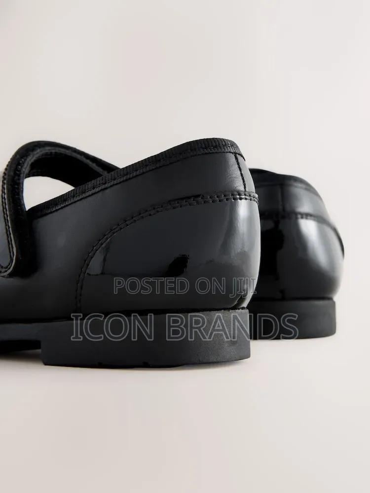 NEXT Matte Black Leather Mary Jane School Shoes