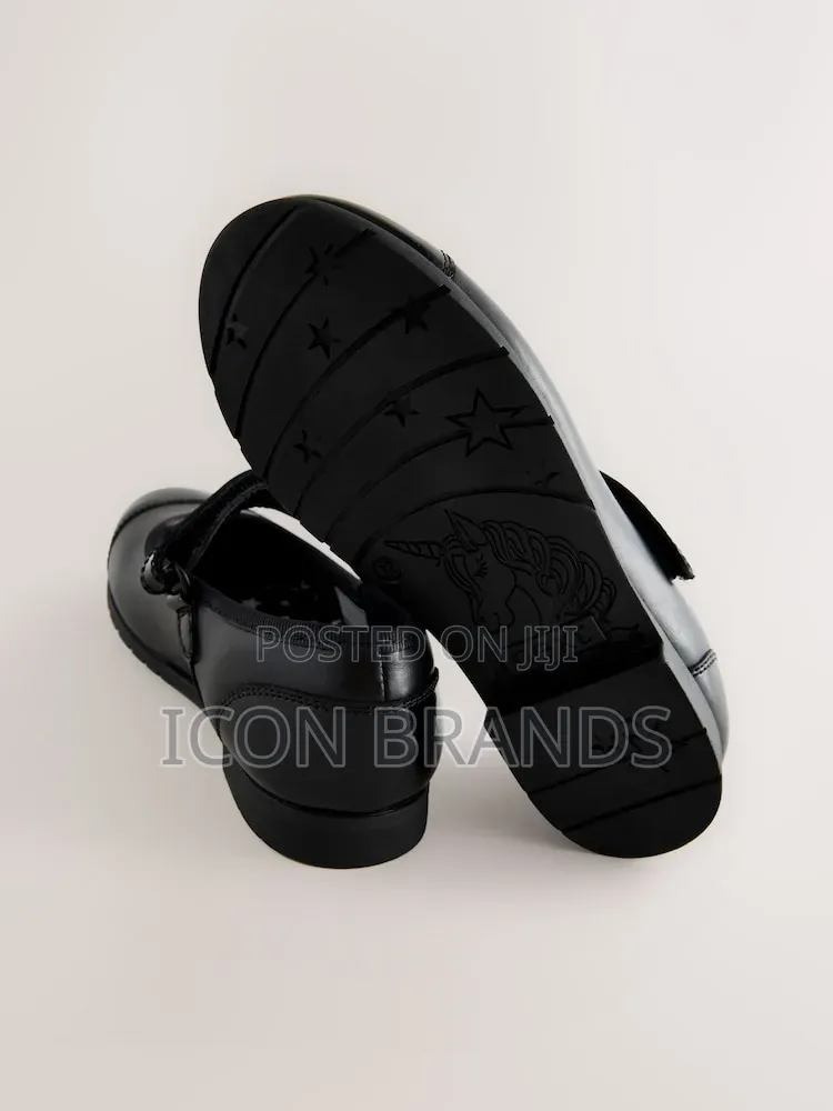 NEXT Matte Black Leather Mary Jane School Shoes
