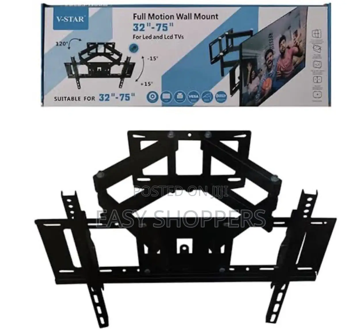 V-Star Full-Motion Wall Mount 32-75 Inch TV for LED and LCD TVs