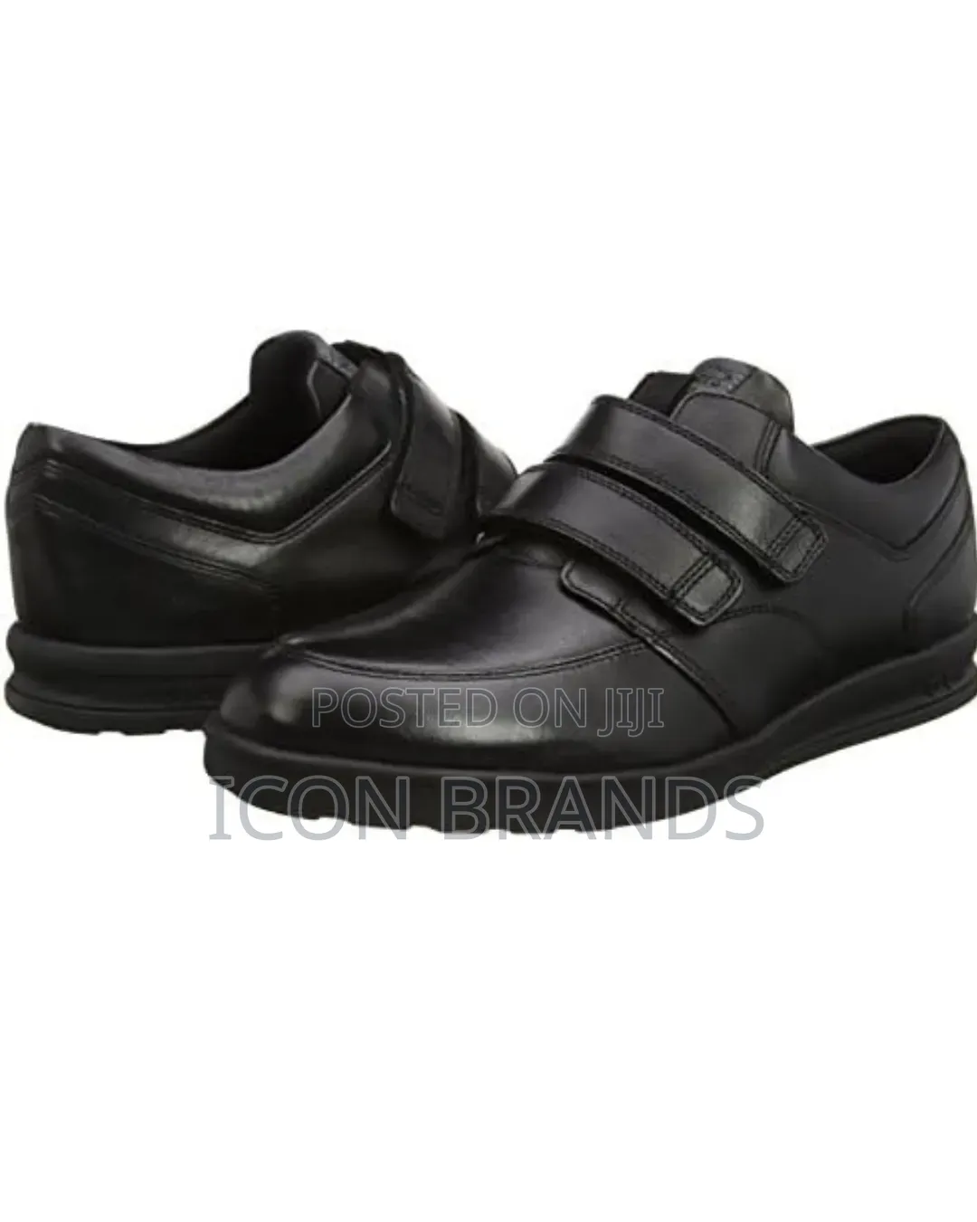Kickers Troiko Strap Black Leather School Shoes