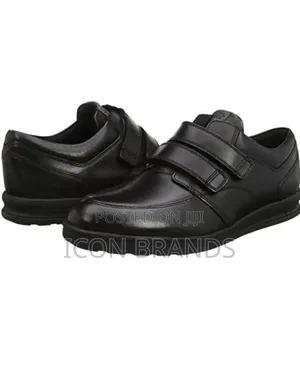 Kickers Troiko Strap Black Leather School Shoes