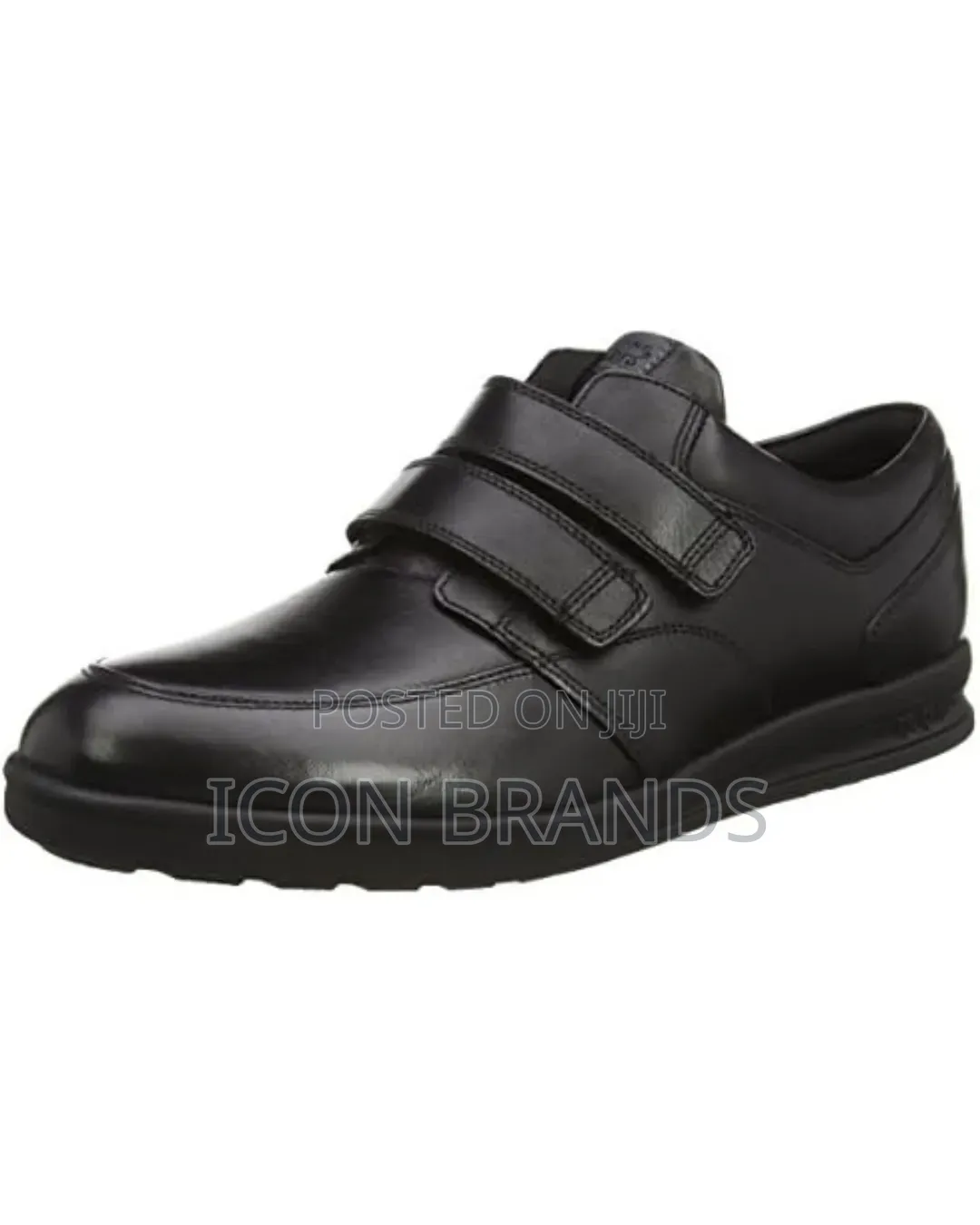 Kickers Troiko Strap Black Leather School Shoes
