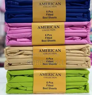 American Plain Fitted Bedsheet 6pcs
