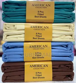 American Plain Fitted Bedsheet 6pcs
