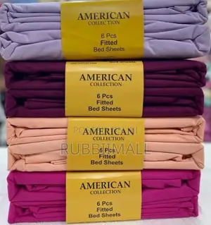 American Plain Fitted Bedsheet 6pcs