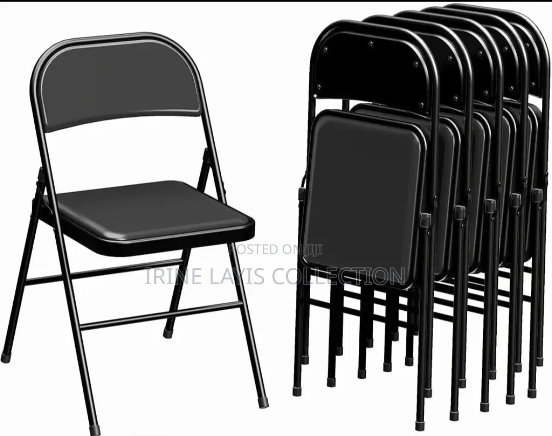 Folding Chair Featuring a Padded Vinyl Seat .