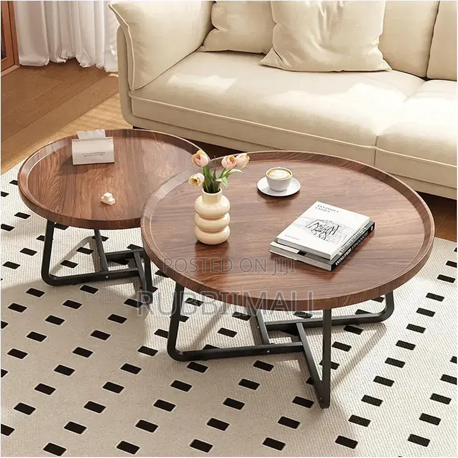 Nesting Round Tray Coffee Tables 2pcs