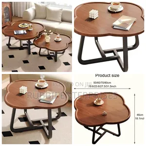 Clover-Shaped Nesting Coffee Table Set ~ 2pc