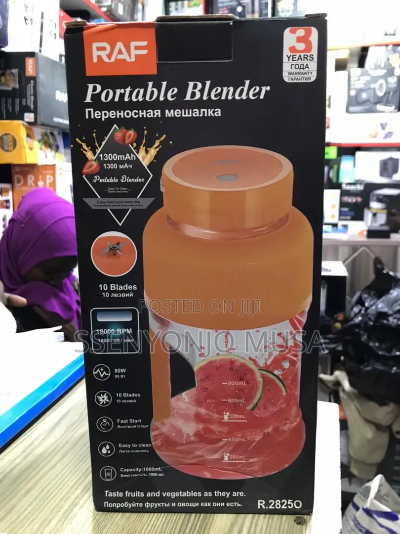 RAF Portable Blender 1000mL Rechargeable 10-Blade USB-C Juicer