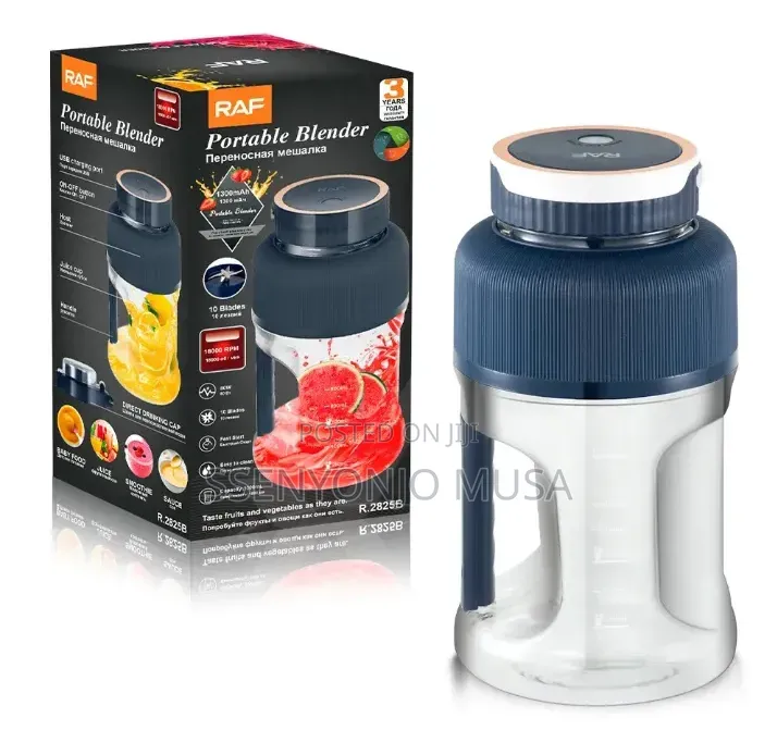RAF Portable Blender 1000mL Rechargeable 10-Blade USB-C Juicer