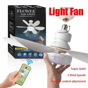 2-in-1 Flower Fan Light Socket Ceiling Fan