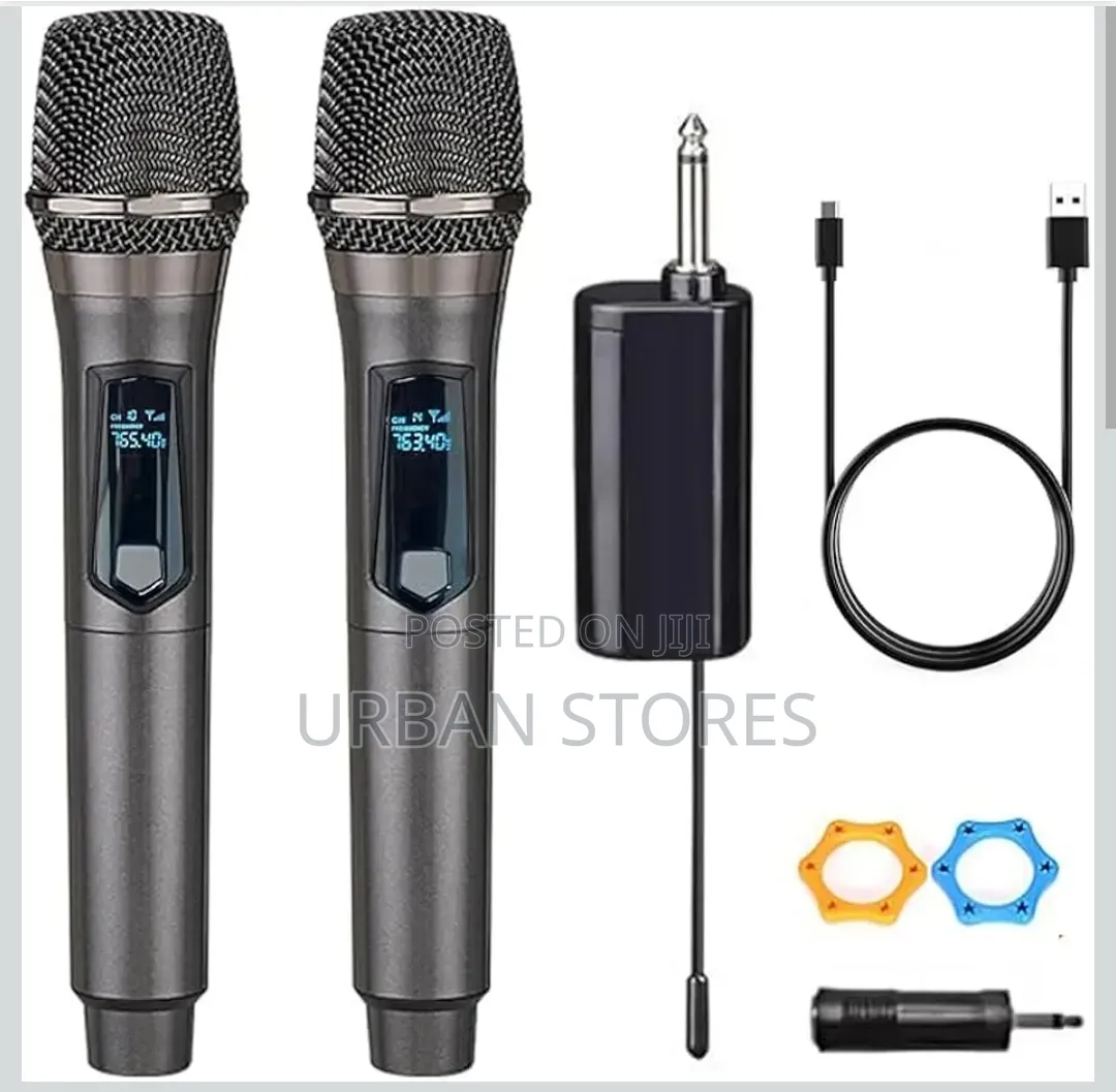 Professional Dual Dynamic Microphone System With Receiver