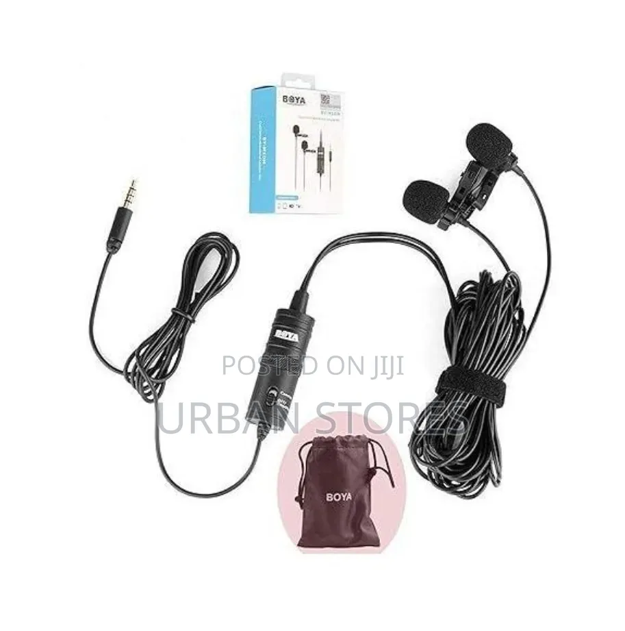 By-M1dm Double Mic Boya Lavalier Wired Microphone