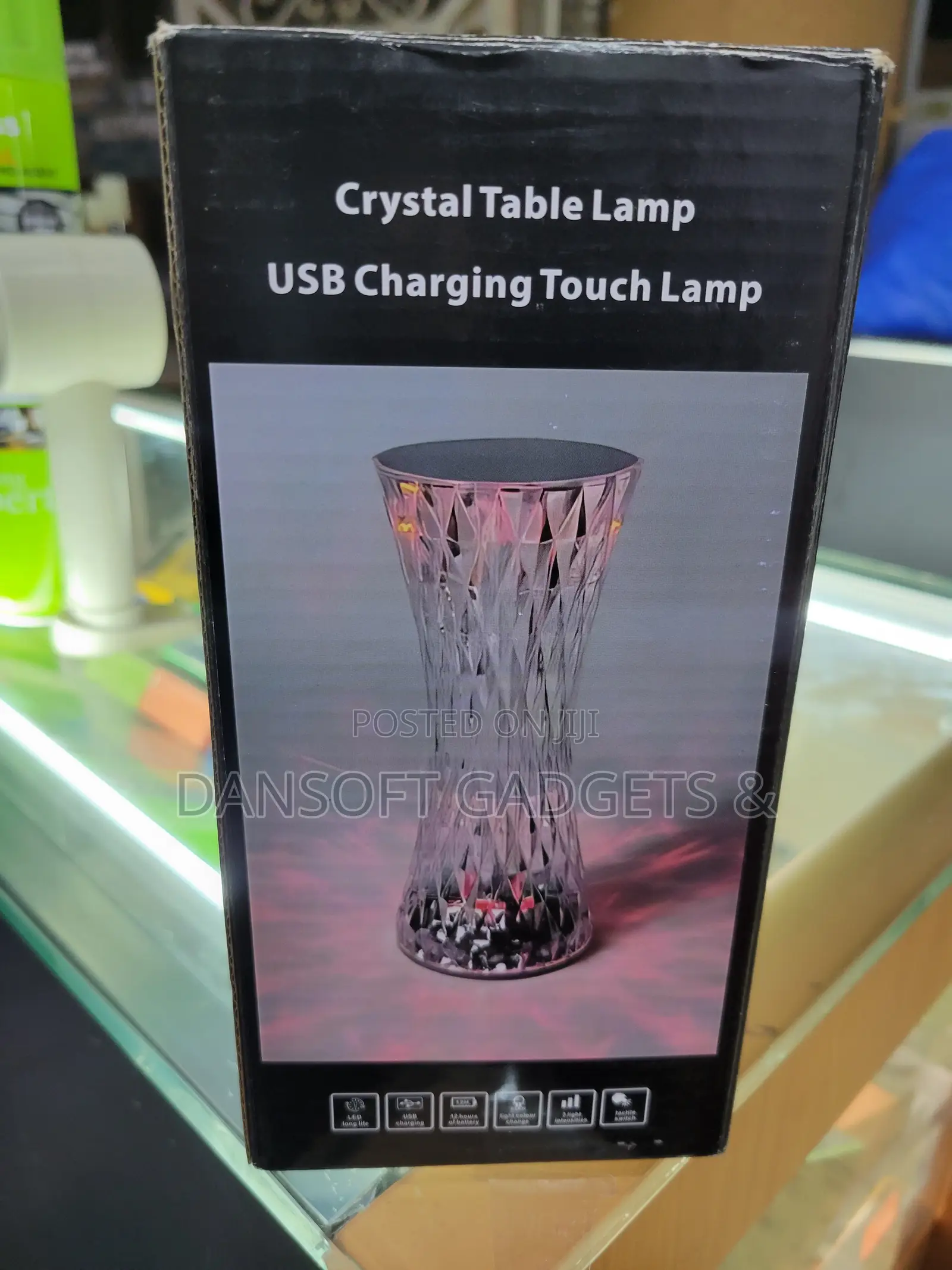 Crystal Diamond Table Lamp – USB Rechargeable Touch Lamp