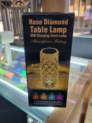 Rose Diamond Crystal Table Lamp – USB Rechargeable Touch Lamp