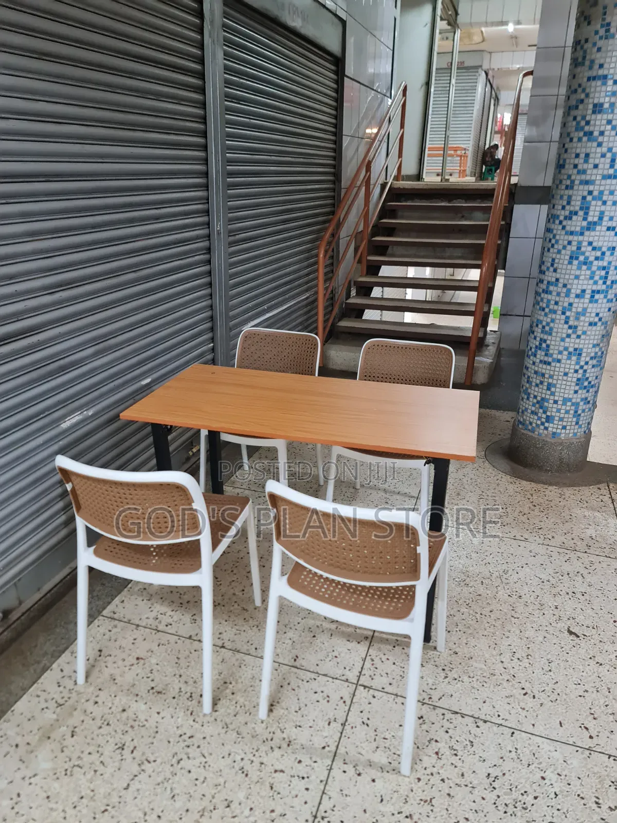 Instock Outdoor Wooden Foldable Dining Table and Chairs Set