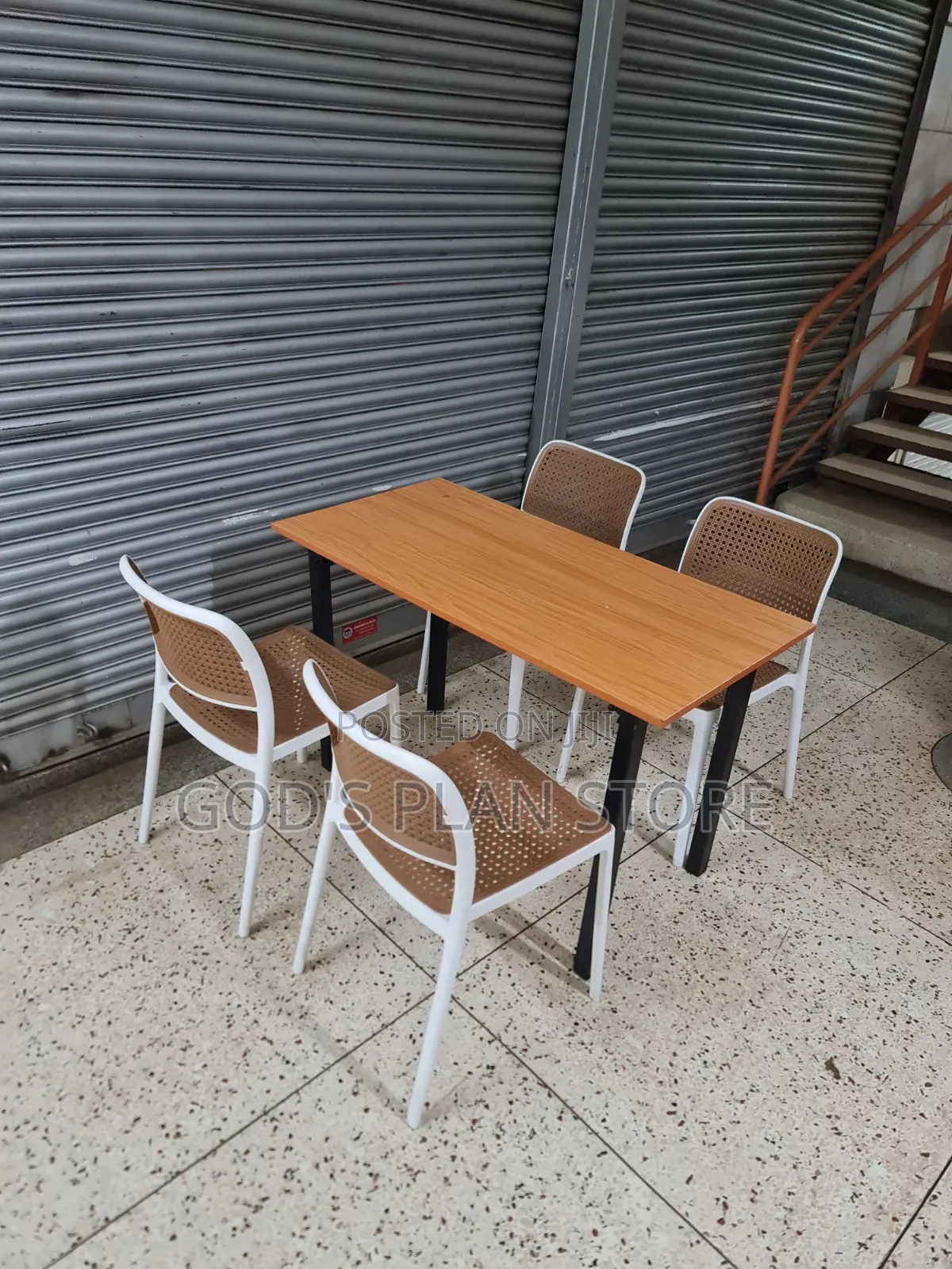 Instock Outdoor Wooden Foldable Dining Table and Chairs Set