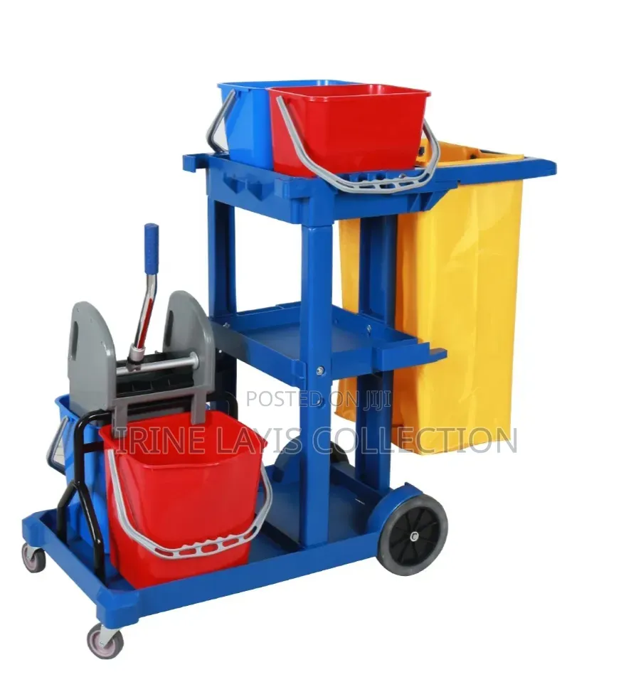 Commercial Janitorial Trolley With a Mop Wringer System.