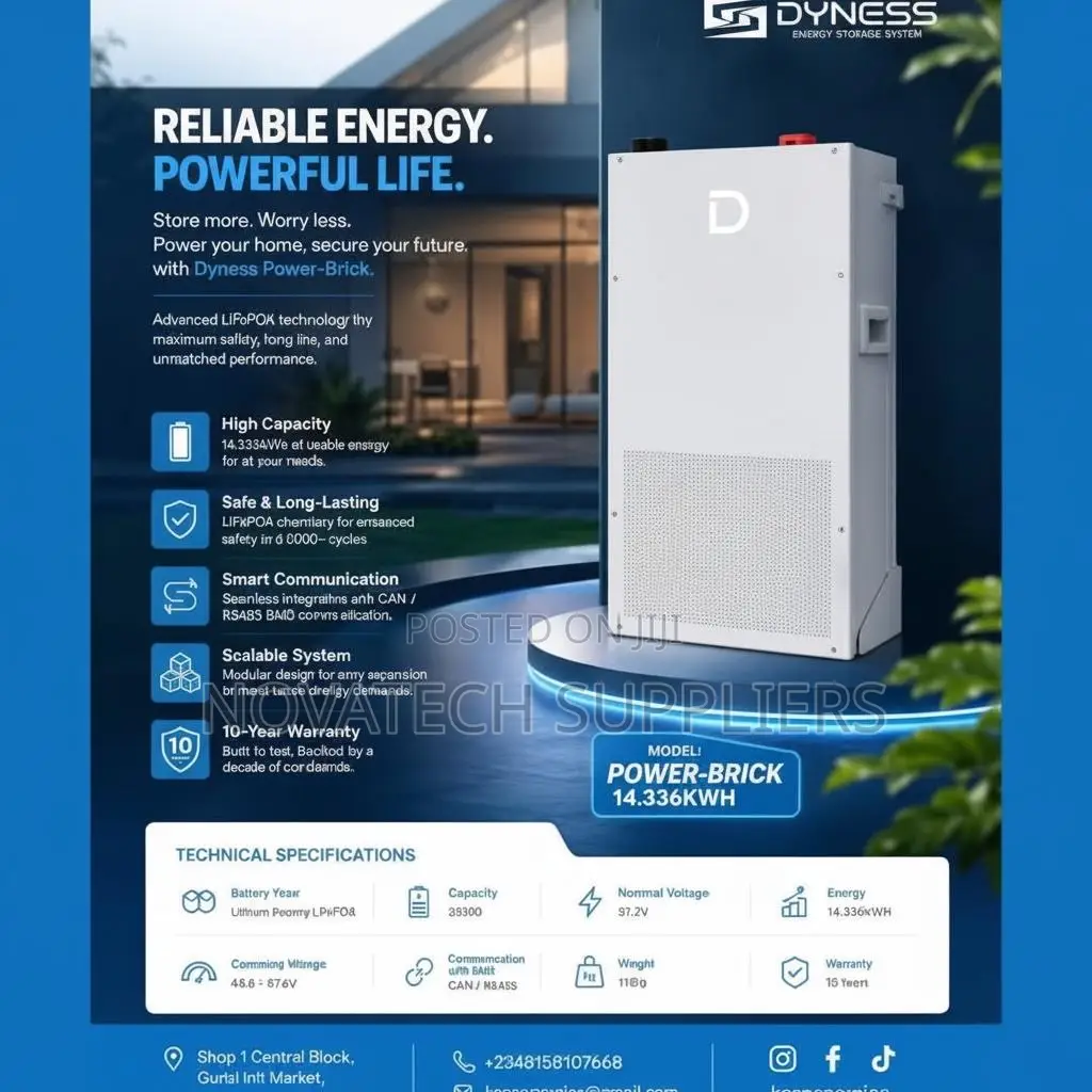 Dyness PowerBrick 14.3kWh Lithium Battery| Both Solar and Electricity