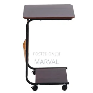 C-Shaped Side Table With Storage Basket