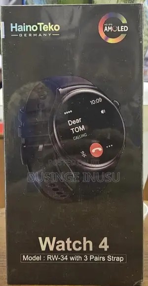 Haino Teko Germany RW-34 AMOLED Display Smart Watch With 3 Pair Strap
