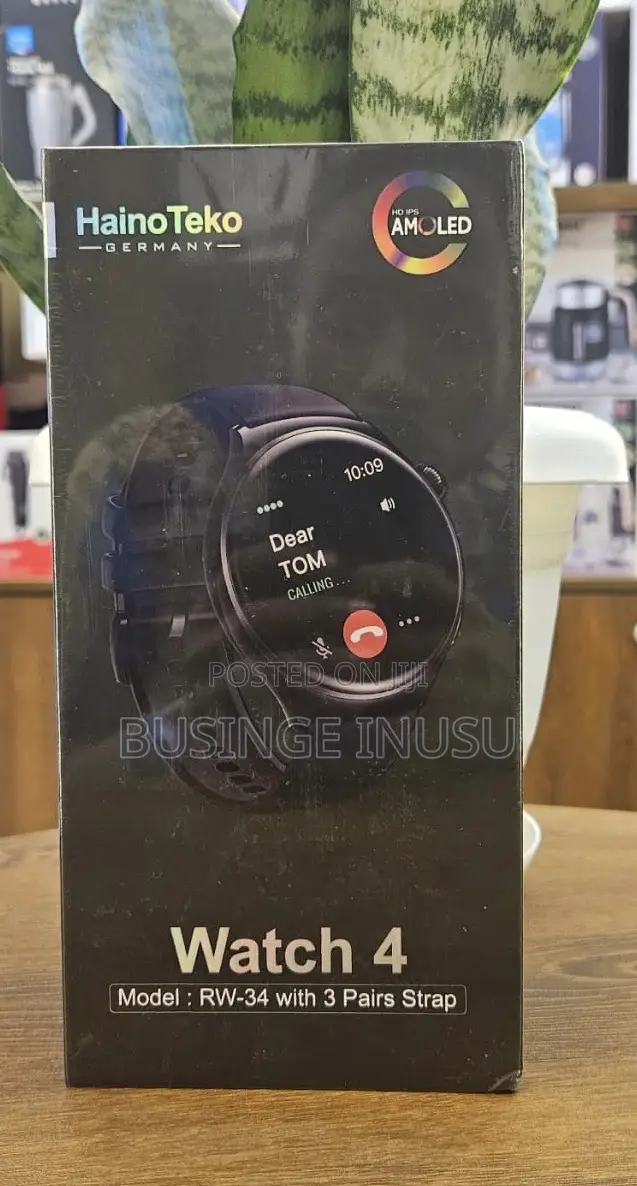 Haino Teko Germany RW-34 AMOLED Display Smart Watch With 3 Pair Strap
